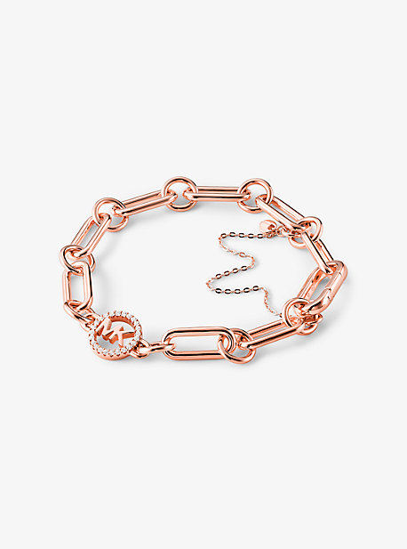 Bracelet basique à maillons gourmette en argent sterling plaqué en métal précieux - OR ROSE(OR ROSE)