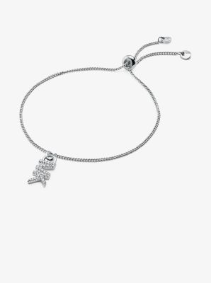 Bracelet à glissière basique en argent sterling plaqué en métal précieux avec logo - ARGENT(ARGENT) 