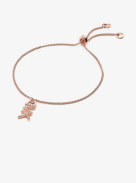 Bracelet à glissière basique en argent sterling plaqué en métal précieux avec logo - OR ROSE(OR ROSE