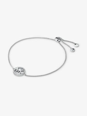 Bracelet à glissière avec logo en argent sterling plaqué en métal précieux - ARGENT(ARGENT) - Michae
