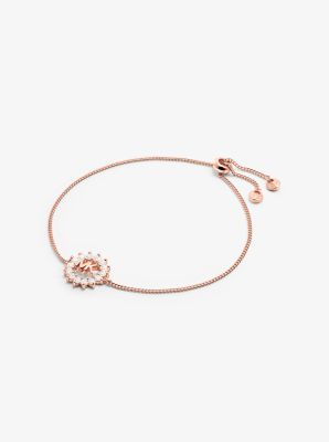 Bracelet à glissière avec logo en argent sterling plaqué en métal précieux - OR ROSE(OR ROSE) - Mich