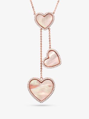 michael kors rose gold heart necklace