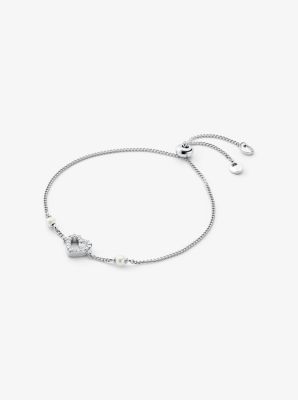 Bracelet à glissière avec cœur en argent sterling plaqué en métal précieux - ARGENT(ARGENT) - Michae