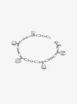Sterling Silver Pavé Charm Bracelet