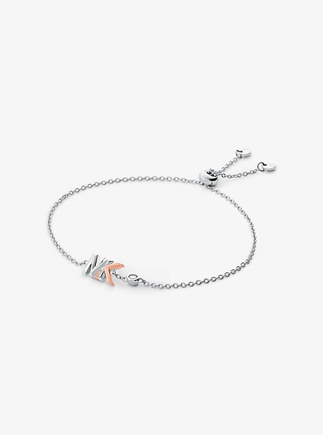 MK Bracelet à glissière bicolore en argent sterling à logo - DEUX TONS(ARGENT) - Michael Kors