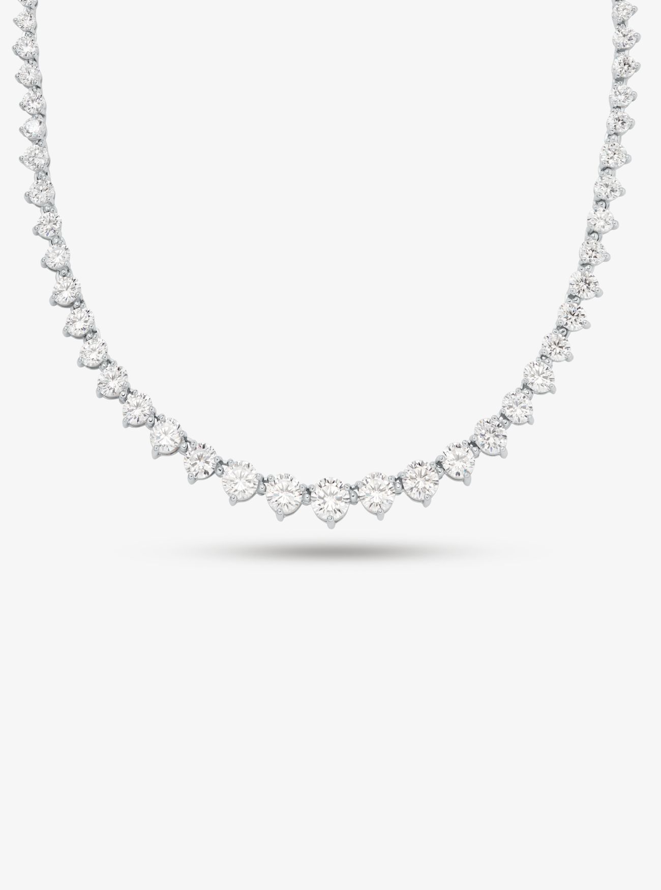 MK Precious Metal-Plated Sterling Silver Cubic Zirconia Necklace - Silver - Michael Kors