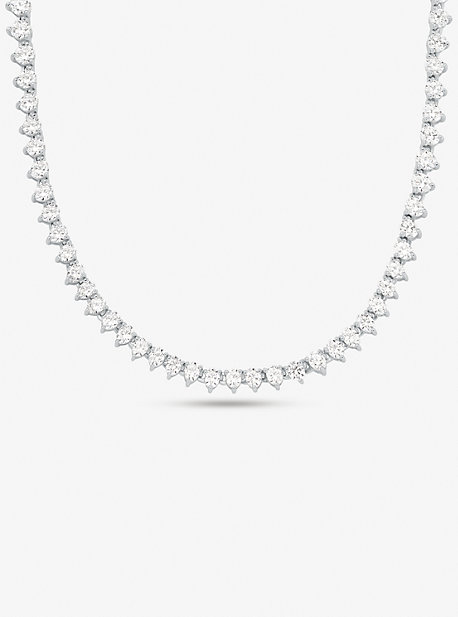 Michael Kors Sterling Silver Crystal Necklace