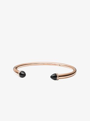 embellished tone rose gold bangle hinge cuff arrow michaelkors