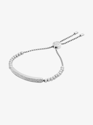 Pav Silver-Tone Slider Bracelet