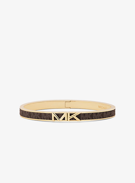 MK Mott Gold-Tone Logo Bangle - Gold - Michael Kors