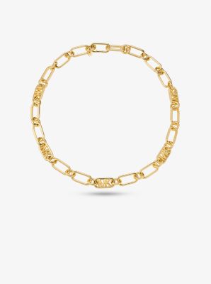 Michael Kors Precious Metal-plated Sterling Silver Chain Link Necklace In Gold