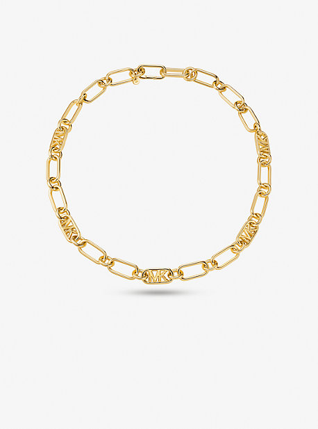 Michael Kors Precious Metal-plated Sterling Silver Chain Link Necklace In Gold