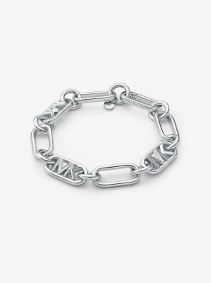 Michael Kors Precious Metal-plated Brass Chain Link Bracelet In Silver