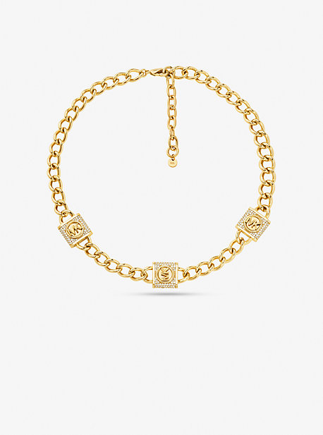 Michael Kors Hamilton Lock Station Necklace In Gold