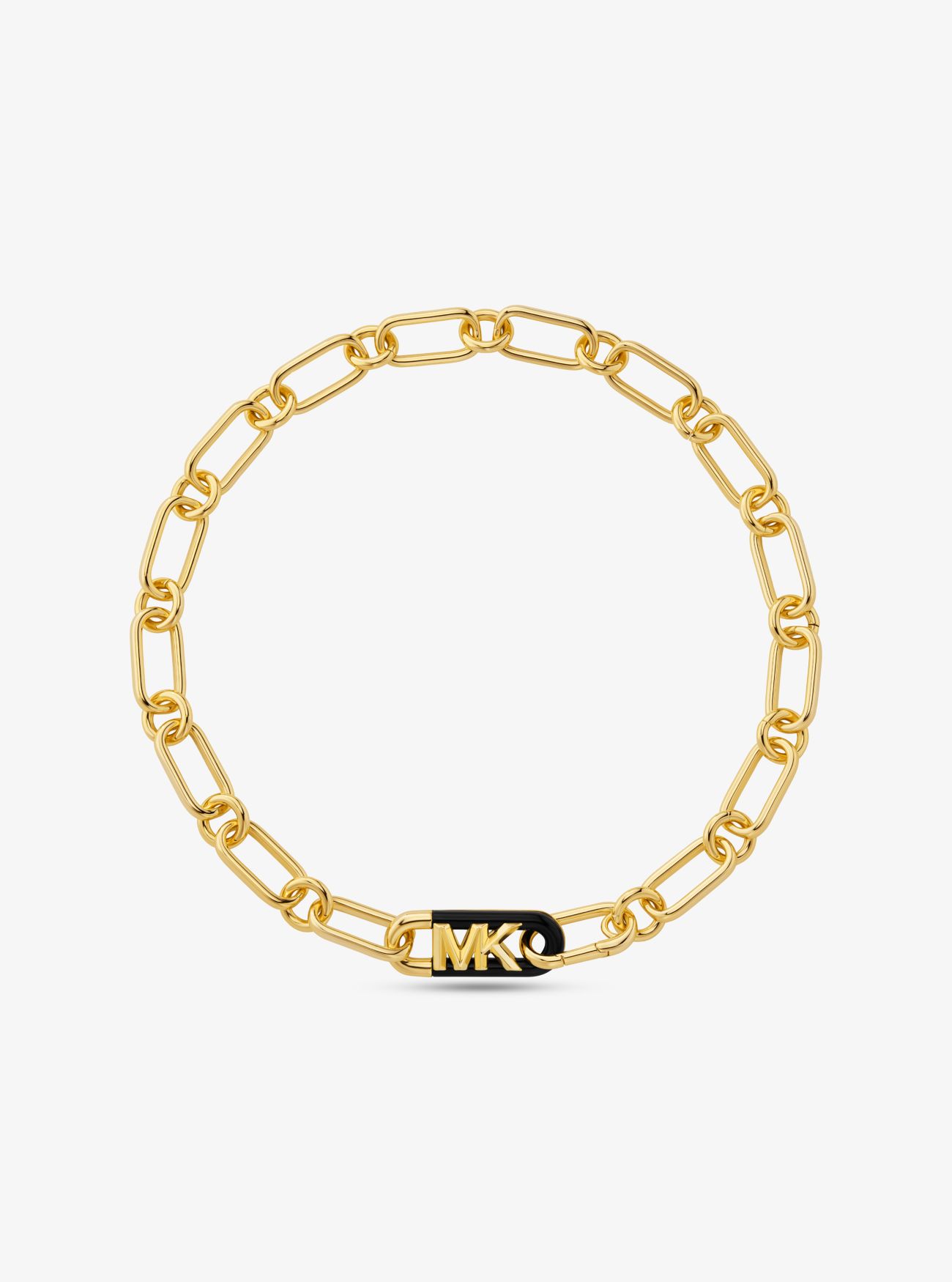MKCollar de cadena de latón y acetato chapado en metal precioso con logotipo imperio - Dorado(Dorado) - Michael Kors
