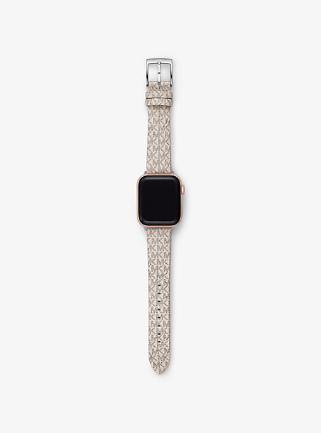 MK Logo Strap For Apple Watch® - Vanilla - Michael Kors