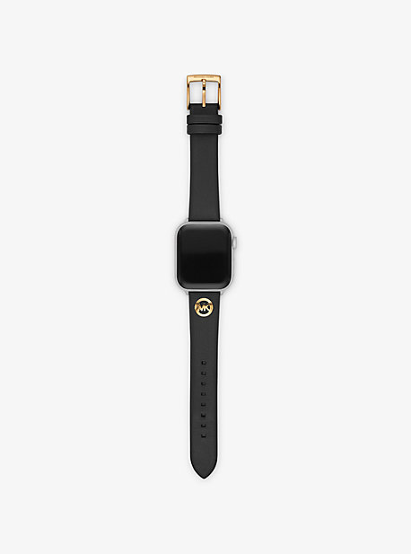 MK Leather Strap For Apple Watch® - Black - Michael Kors