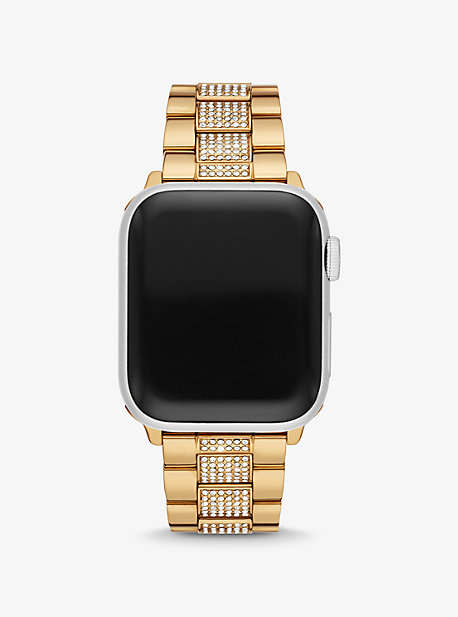 MK Pavé Gold-Tone Strap For Apple Watch® - Gold - Michael Kors