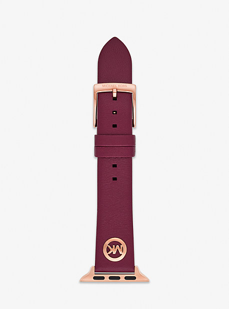 MK Leather Strap For Apple Watch® - Rose Gold - Michael Kors