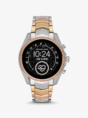mk smart watch with diamonds