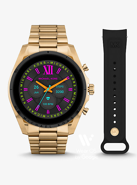 MK Gen 6 Bradshaw Gold-Tone Smartwatch and Silicone Strap Set - Gold - Michael Kors