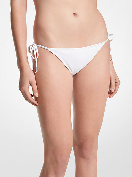 Michael Kors String Bikini Bottom In White