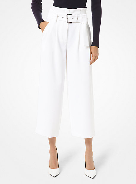 Pantalon en crêpe à ceinture - BLANC(BLANC) - Michael Kors