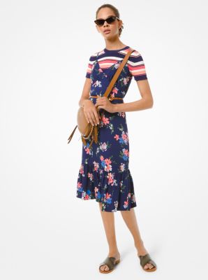 Robe à bretelles en viscose fleurie - CORAL PEACH - Michael Kors