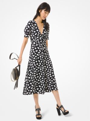 Robe en viscose à imprimé pétales - NOIR(NOIR) - Michael Kors