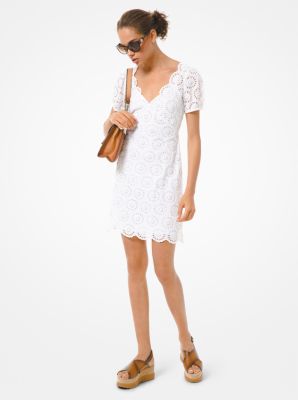 Robe en coton à broderie anglaise travaillée - BLANC(BLANC) - Michael Kors