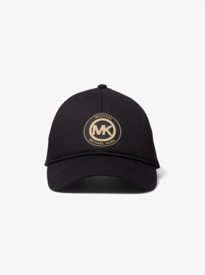 MK Casquette de baseball en coton biologique extensible avec bande à logo - Noir/Kaki(NATUREL) - Michael Kors