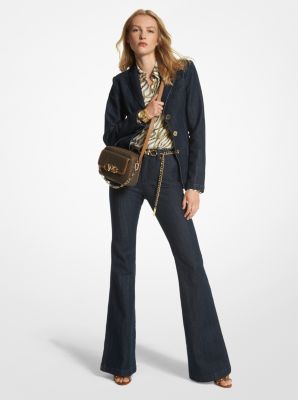 Michael Kors Denim Tailored Blazer In Blue