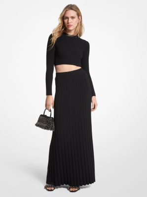 MICHAEL KORS RIBBED STRETCH KNIT MAXI SKIRT