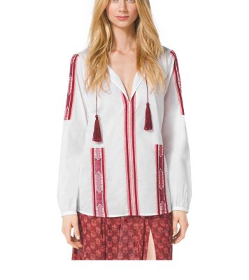 Embroidered Voile Shirt by Michael Kors