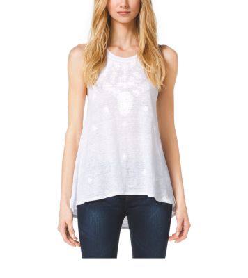 Embroidered Jersey Tank by Michael Kors