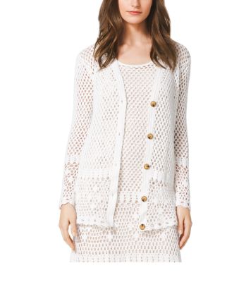 Crocheted Cotton Cardigan by Michael Kors