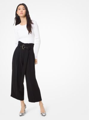 Image of Belted Pleated Culottes