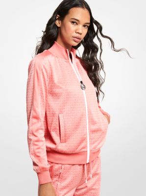 Michael Kors Stretch Logo Jacquard Track Jacket In Pink ModeSens