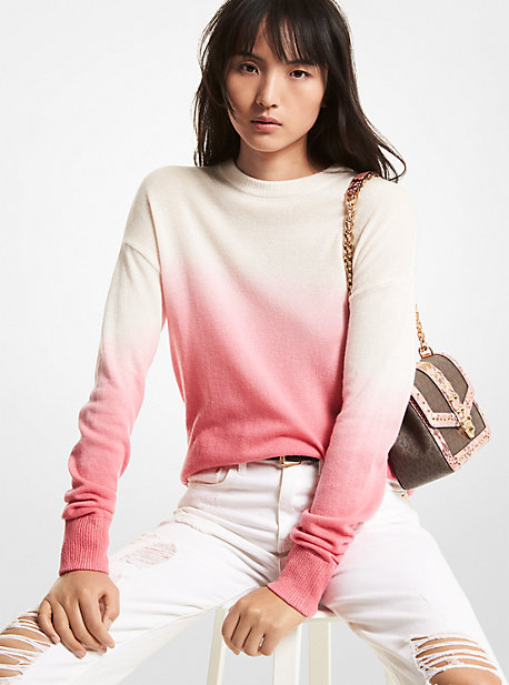 MK Ombré Dip Dye Cashmere Sweater - Rose Pink - Michael Kors