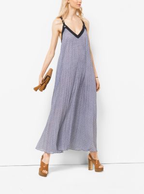 Pleated Georgette Maxi Dress