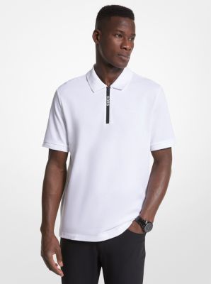 Michael Kors Cotton Half-zip Polo Shirt In White