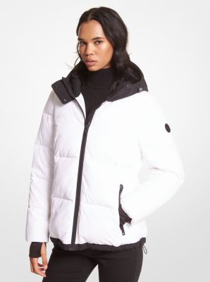 Michael Kors Faux Fur trim Quilted Puffer Jacket In White ModeSens