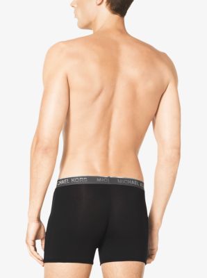 Michael Kors Men's Underwear Cotton/Modal Blend Boxer Brief Black