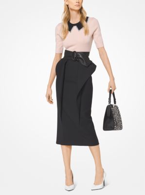 Satin and Wool Broadcloth Peplum Skirt Michael Kors Canada