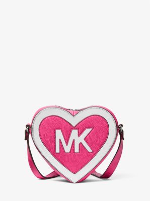Logo Heart Faux Leather and Coated Canvas Kids Backpack