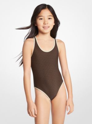 Stretch Nylon Belted One-Shoulder Swimsuit