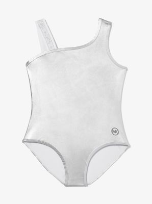 Logo Tape Metallic Swimsuit | Michael Kors