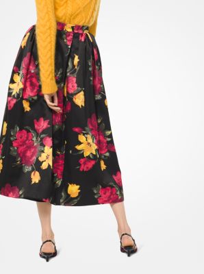 Floral Satin Duchesse Dance Skirt