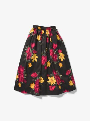 Floral Satin Duchesse Dance Skirt