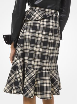Tartan Wool Cascade Ruffle Skirt image number 1
